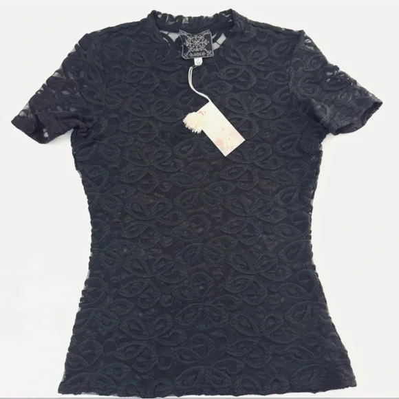 Johnny Was Astrid Black Lace Blouse